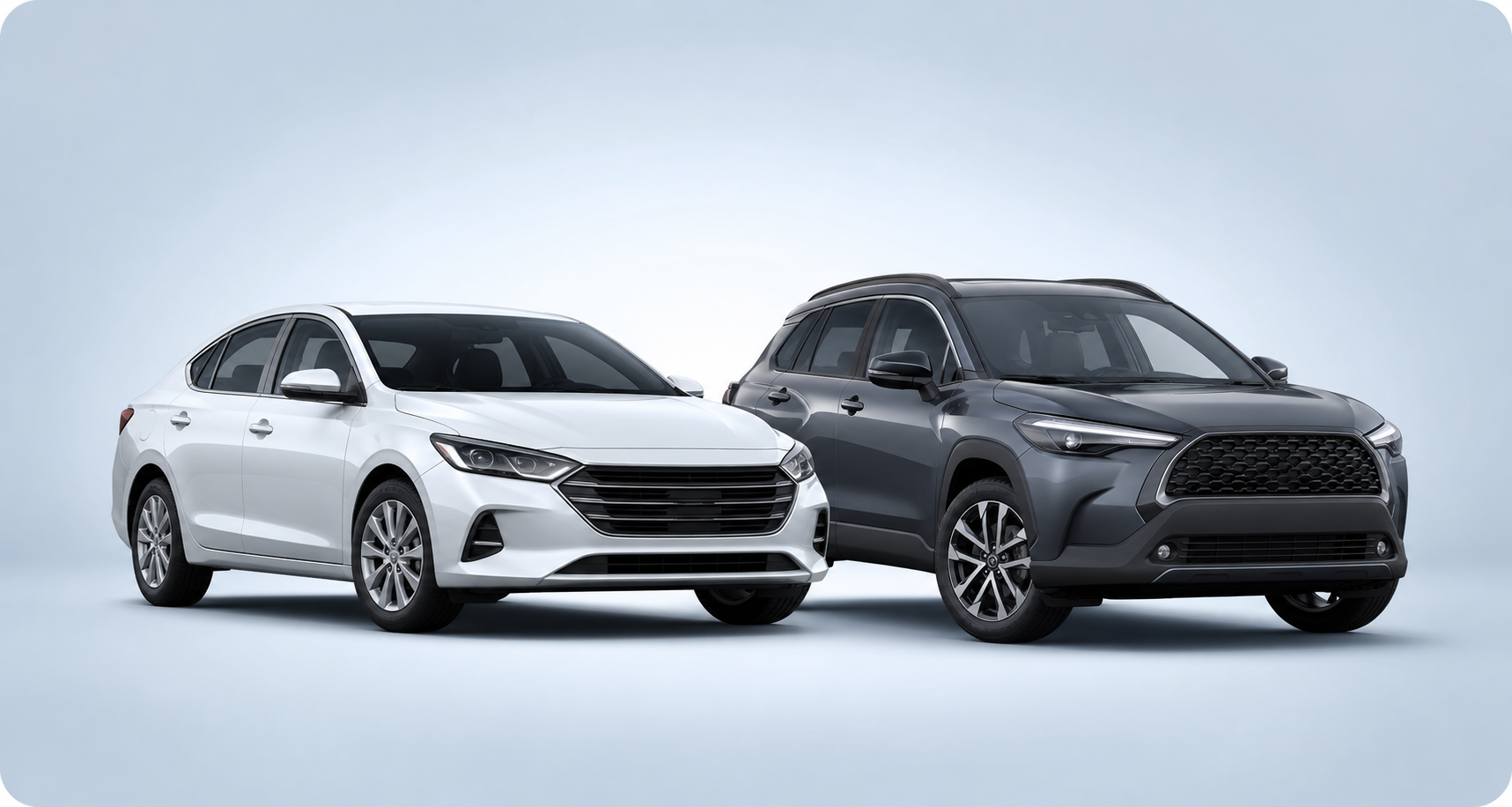 Dois carros protegidos por seguro auto